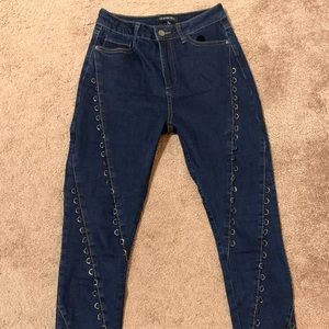 Dark blue stretch jeans